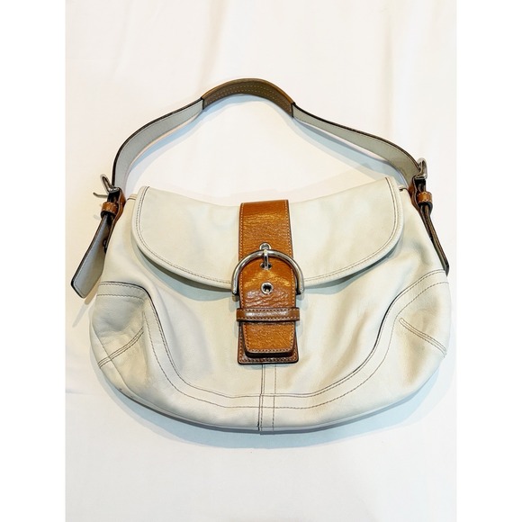 Coach Handbags - Coach Y2K White Brown Classic Medium Soho Flap Leather Shoulder Bag 9248 China